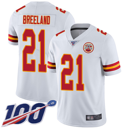 Men Kansas City Chiefs #21 Breeland Bashaud White Vapor Untouchable Limited Player 100th Season Football Nike NFL Jersey->kansas city chiefs->NFL Jersey